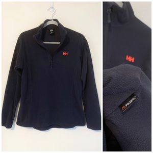 Helly Hansen Women’s Daybreaker Half-Zip Fleece Pullover - Dark Blue/Red